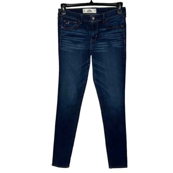 Hollister Denim - Hollister JRS SZ 7R Skinny Jeans Mid-Rise Zip-Fly Whiskered Medium Wash Pockets